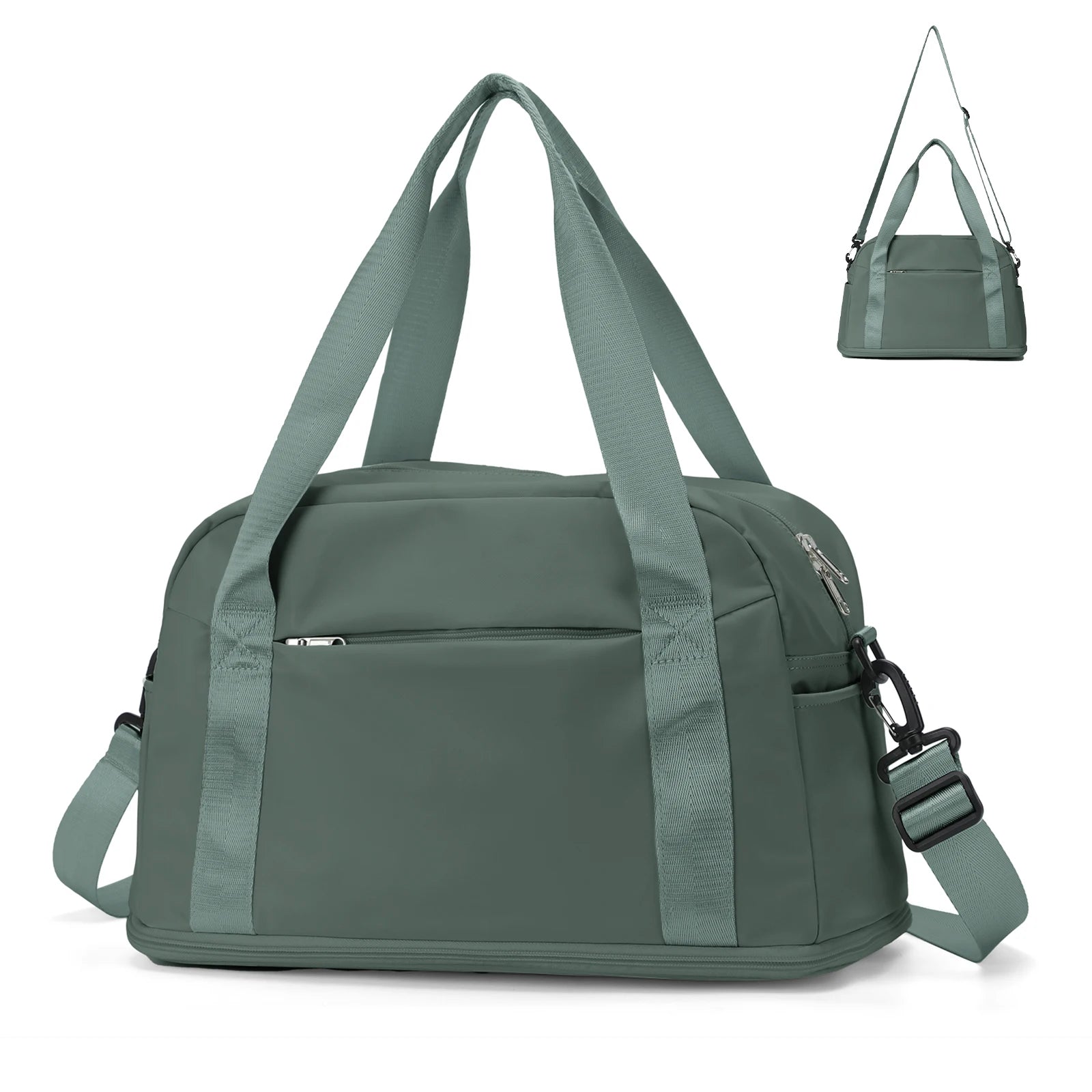 Sac polochon unisexe en nylon, bagage cabine avec poignées doubles