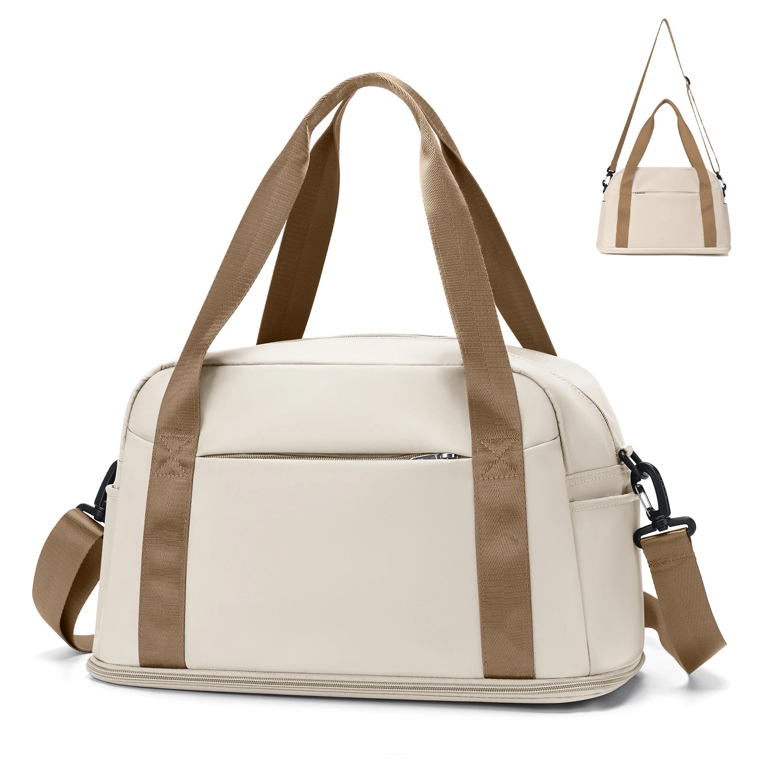 Sac polochon unisexe en nylon, bagage cabine avec poignées doubles