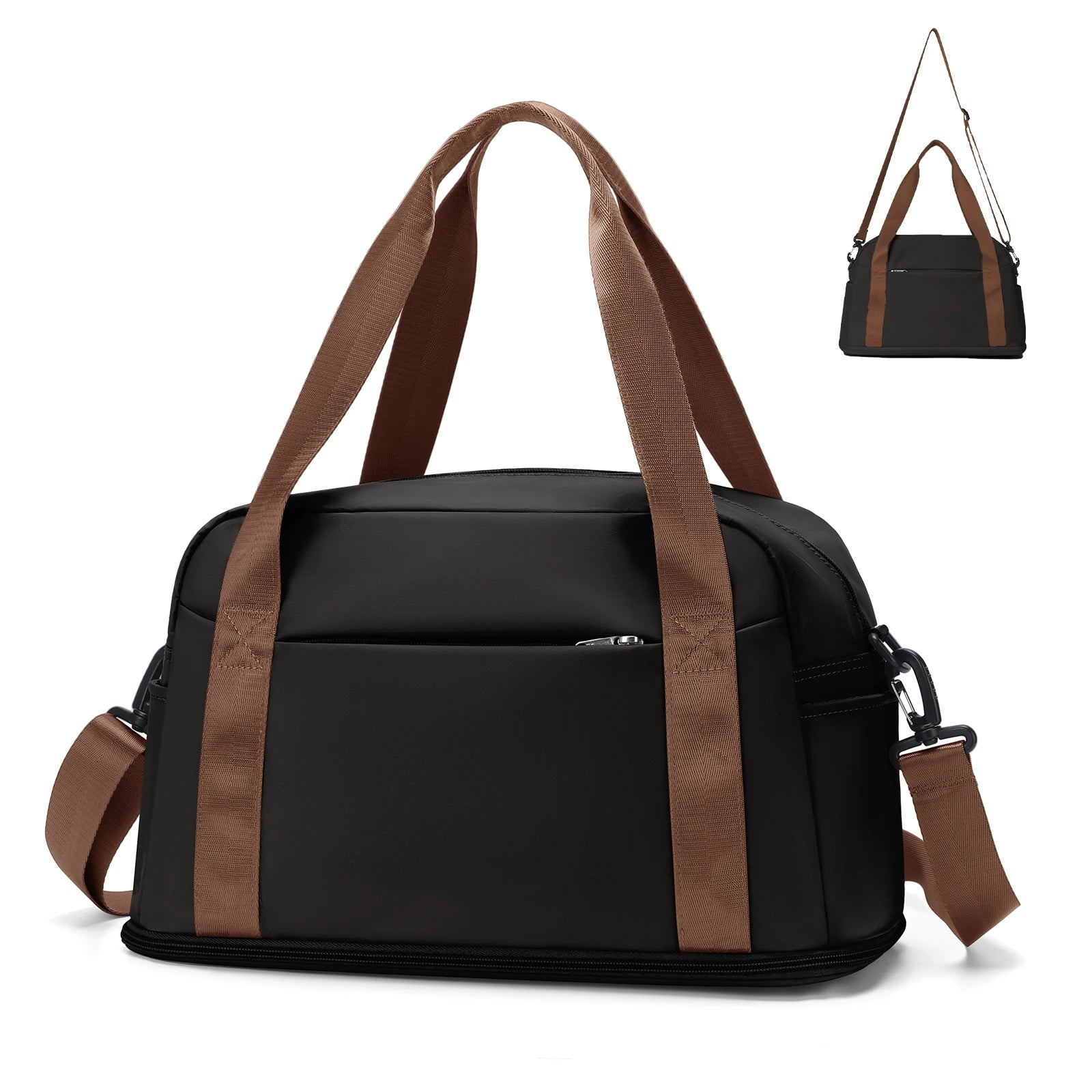 Sac polochon unisexe en nylon, bagage cabine avec poignées doubles