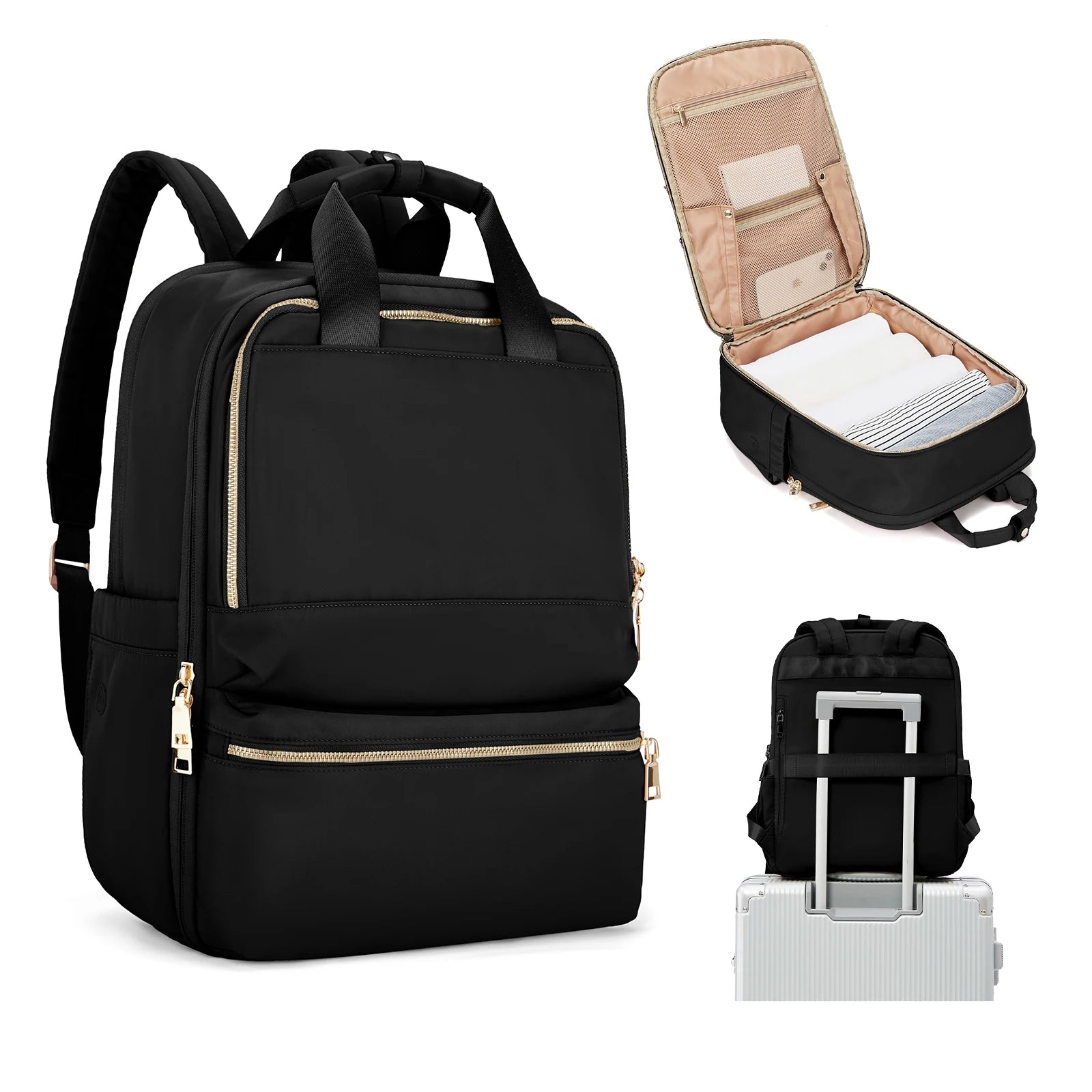 Sac À Dos Unisexe 20-35 L En Nylon Compartiment