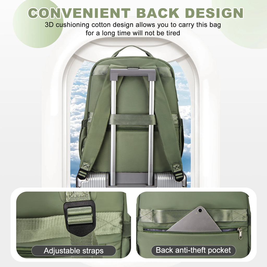 Sac À Dos Voyage Vert En Nylon Cabine