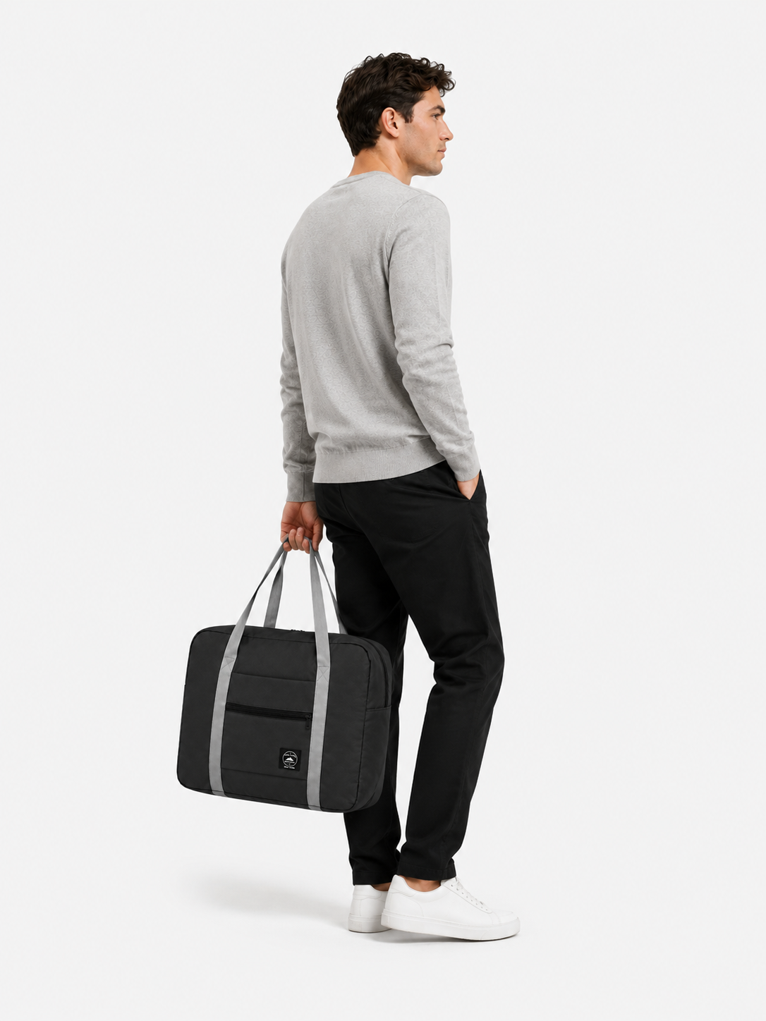 Sac polochon de voyage pliable imperméable noir 20-35 L