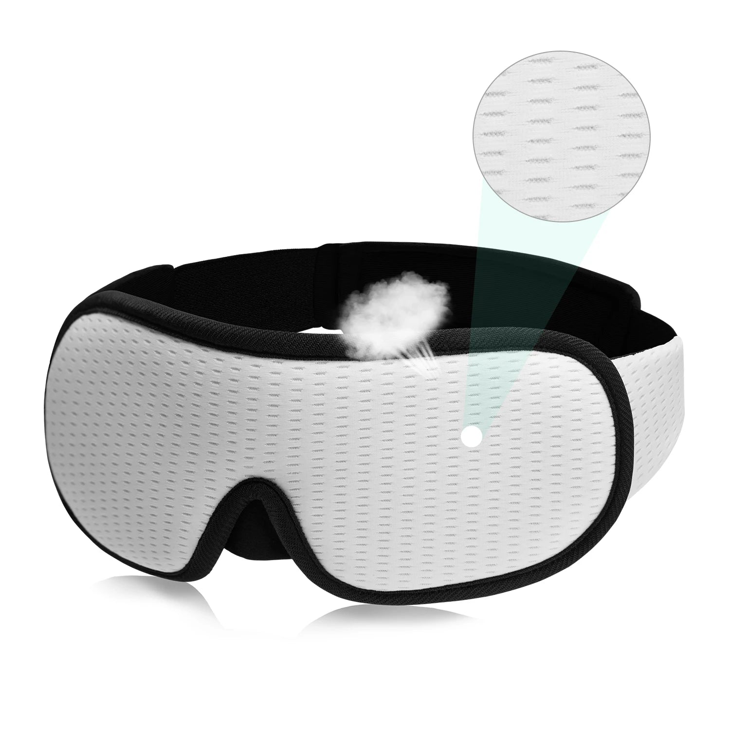 Masque de sommeil 3D occultant noir à bande réglable