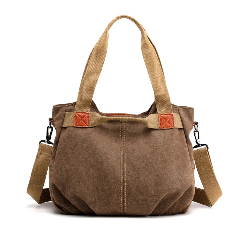 Sac hobo femme bleu en toile avec bandoulière et fermeture éclair