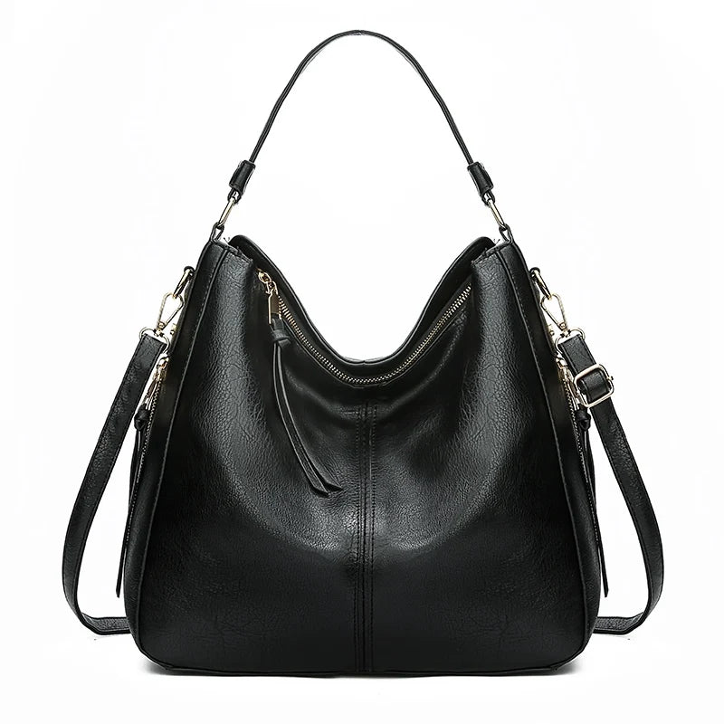 Sac hobo femme marron en polyuréthane à fermeture zippée
