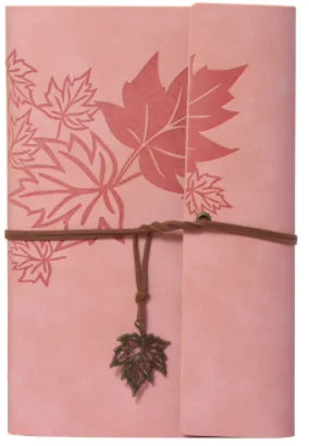 Carnet journal marron en similicuir PU motif feuilles d’érable A5 A6 A7