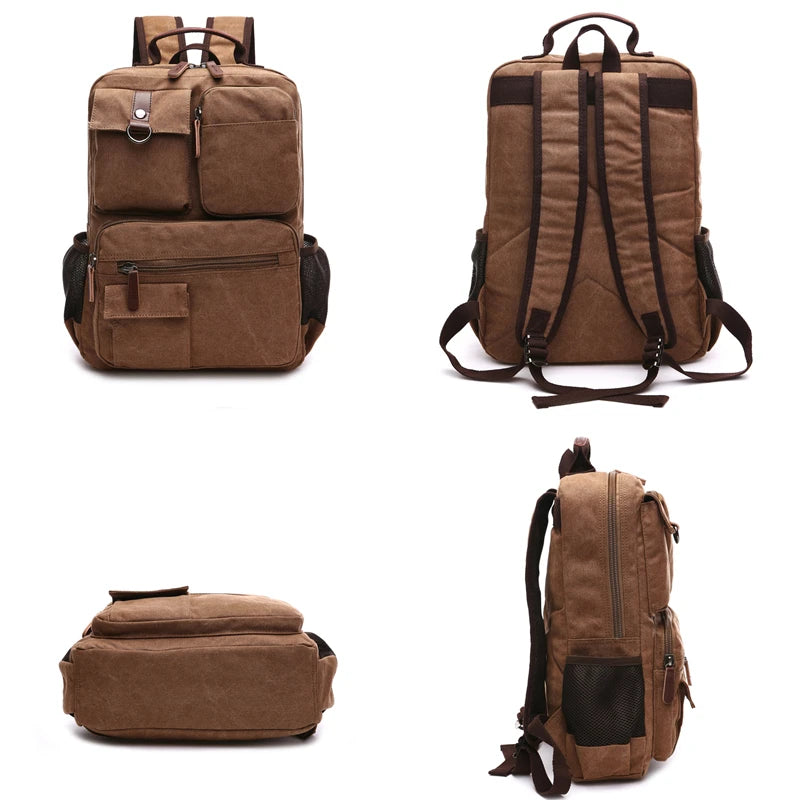 Sac À Dos Classe Homme En Toile Compartiment Ordinateur