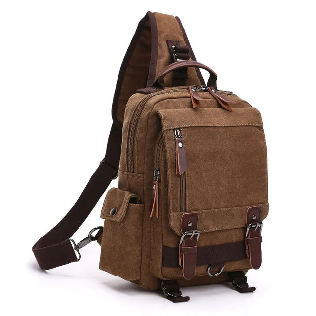 Petit Sac À Dos Homme En Toile Marron