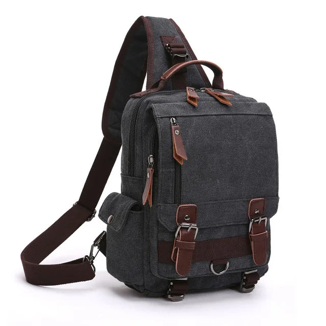 Petit Sac À Dos Homme En Toile Marron