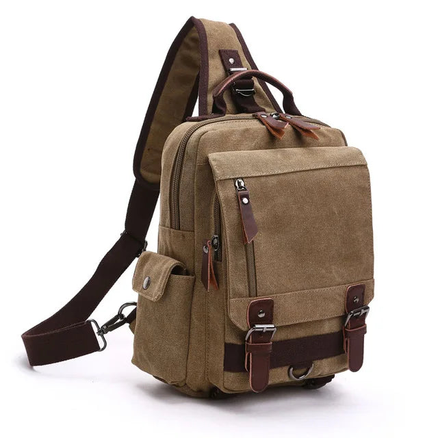 Petit Sac À Dos Homme En Toile Marron