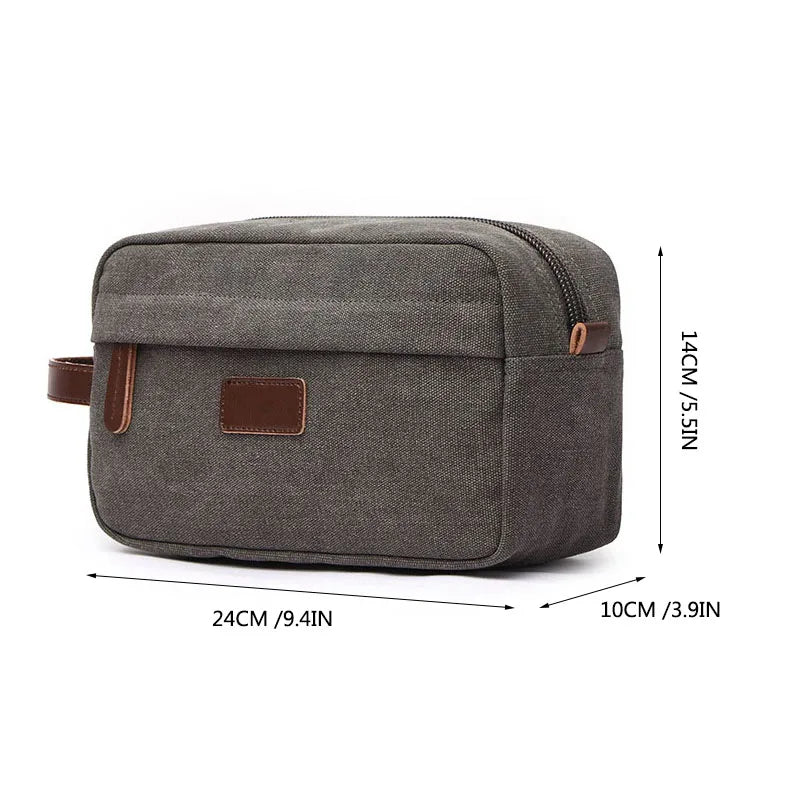 Trousse De Toilette De Voyage Homme En Toile Avec Poche