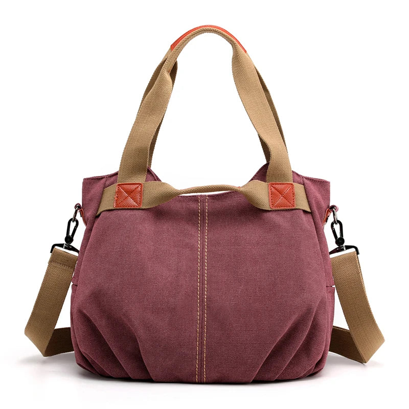 Sac hobo femme bleu en toile avec bandoulière et fermeture éclair