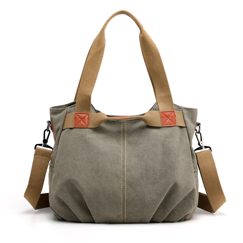 Sac hobo femme bleu en toile avec bandoulière et fermeture éclair
