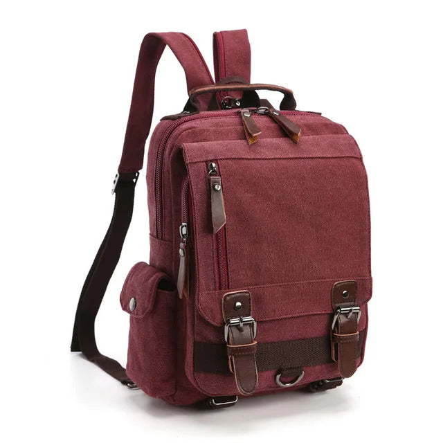 Petit Sac À Dos Homme En Toile Marron