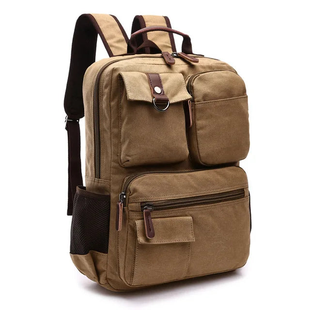 Sac À Dos Classe Homme En Toile Compartiment Ordinateur