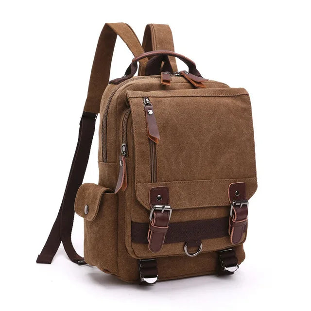 Petit Sac À Dos Homme En Toile Marron