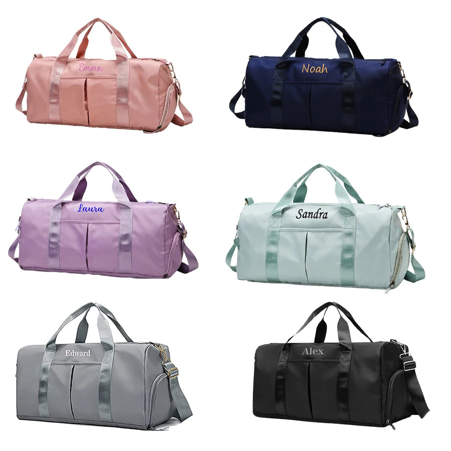 Sac polochon de voyage personnalisable brodé avec compartiment à chaussures