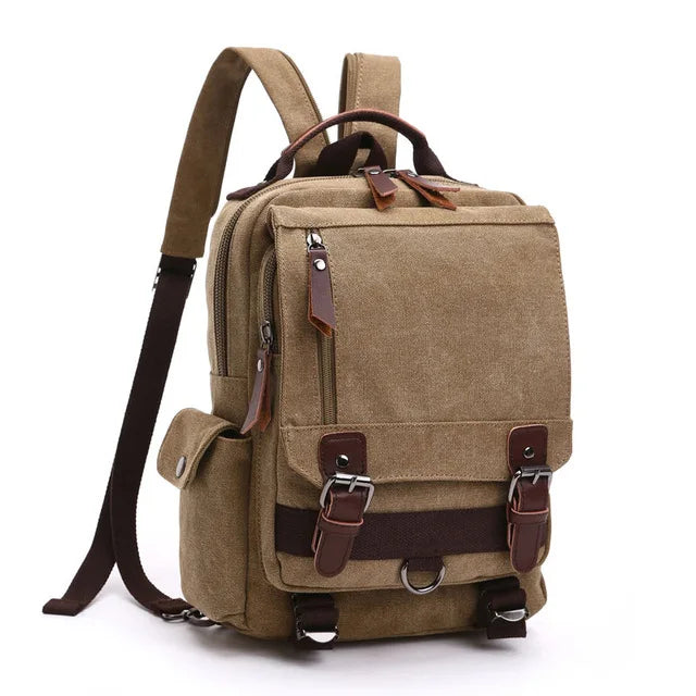 Petit Sac À Dos Homme En Toile Marron