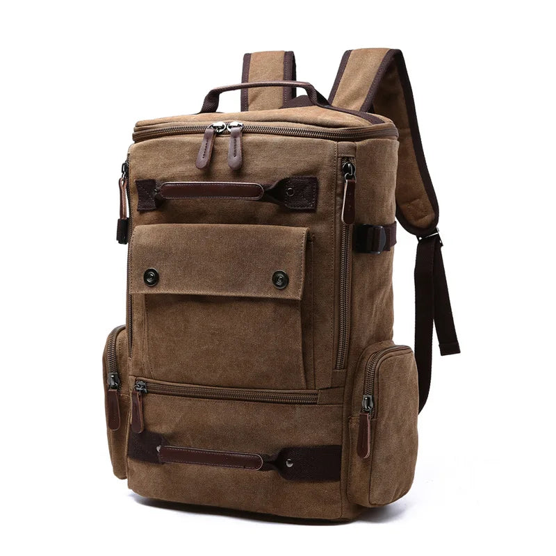 Sac À Dos Pour Homme En Toile Marron