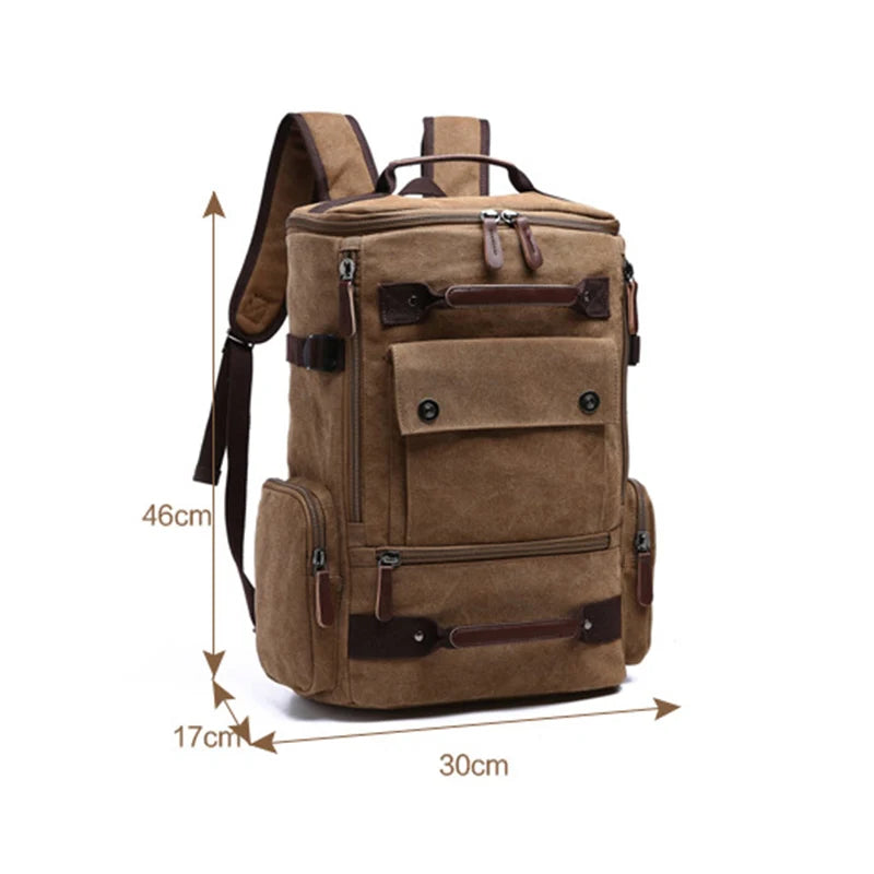 Sac À Dos Pour Homme En Toile Marron