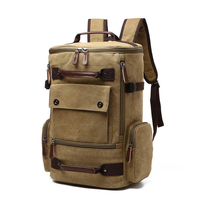 Sac À Dos Pour Homme En Toile Marron