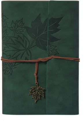 Carnet journal marron en similicuir PU motif feuilles d’érable A5 A6 A7
