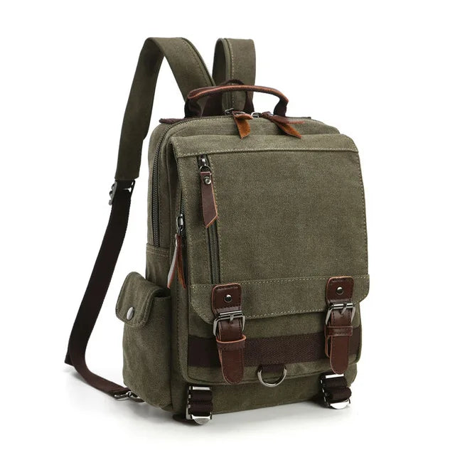 Petit Sac À Dos Homme En Toile Marron