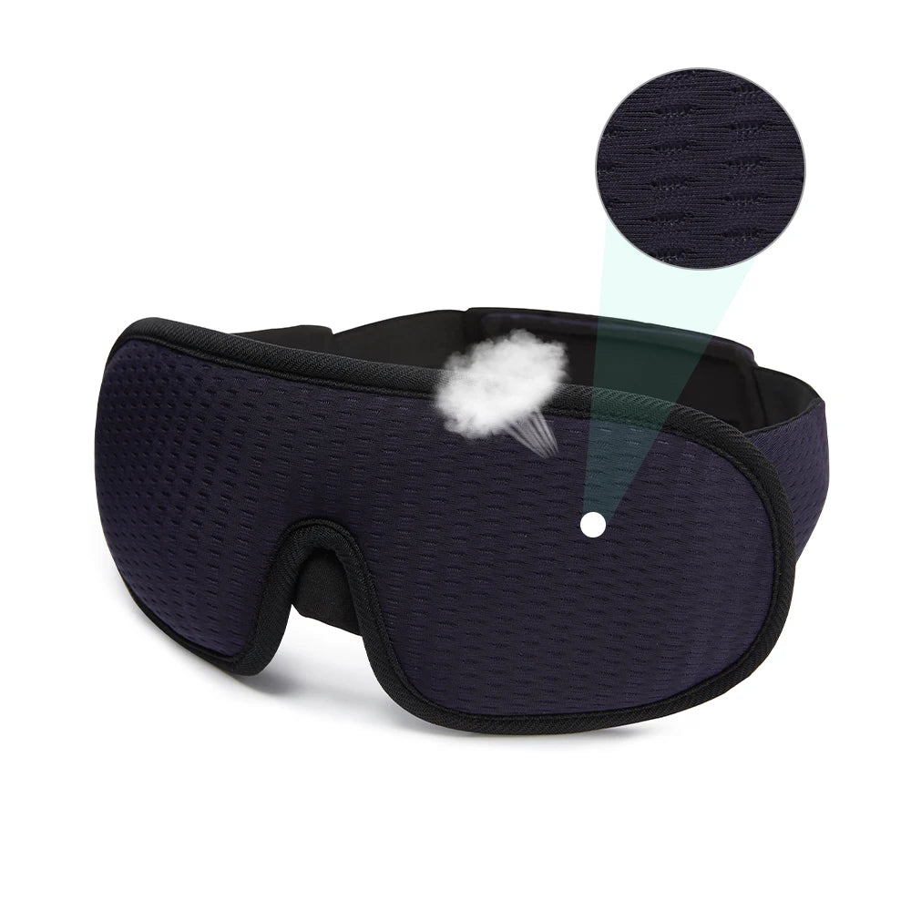 Masque de sommeil 3D occultant noir à bande réglable