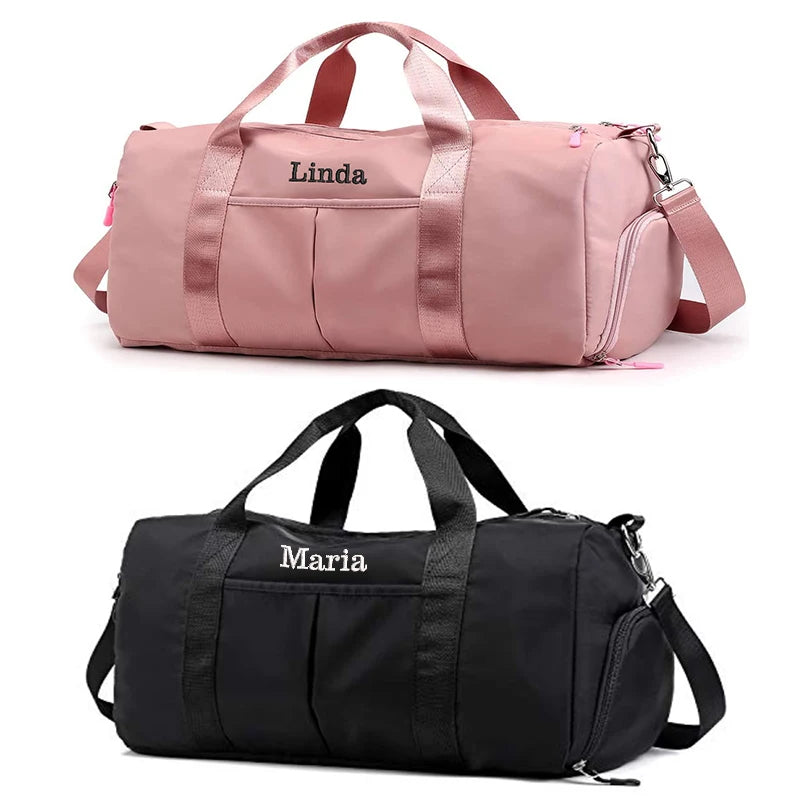 Sac polochon de voyage personnalisable brodé avec compartiment à chaussures