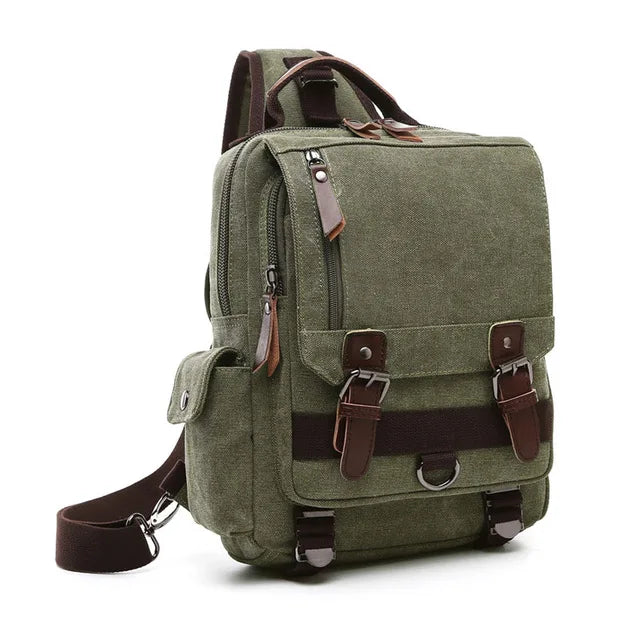 Petit Sac À Dos Homme En Toile Marron