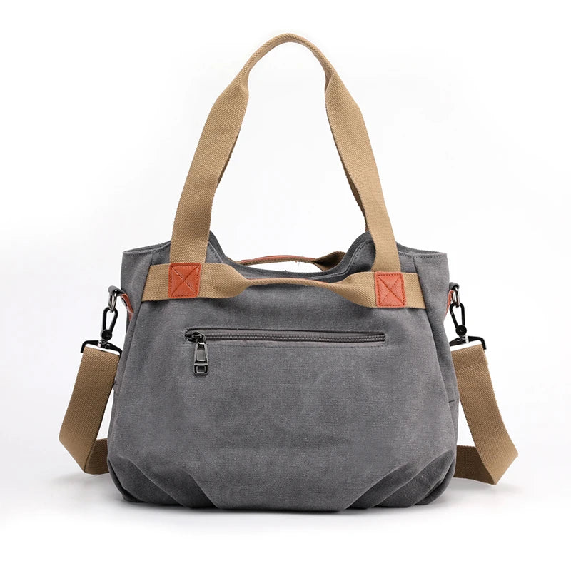 Sac hobo femme bleu en toile avec bandoulière et fermeture éclair