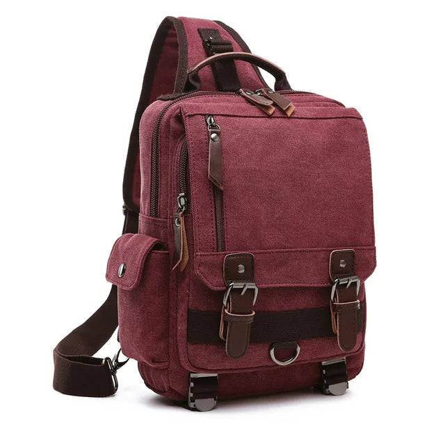 Petit Sac À Dos Homme En Toile Marron