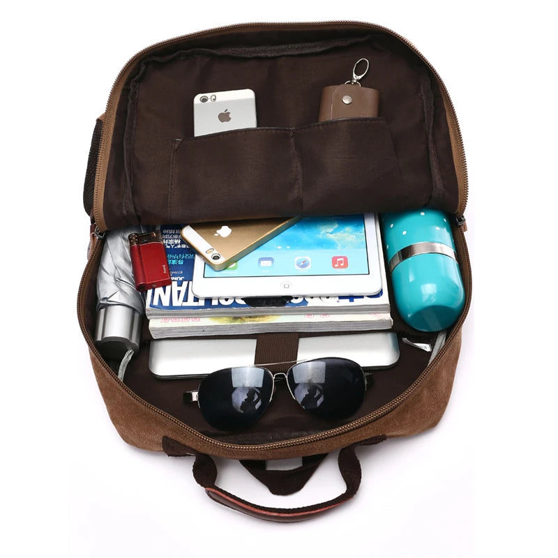 Sac À Dos Classe Homme En Toile Compartiment Ordinateur