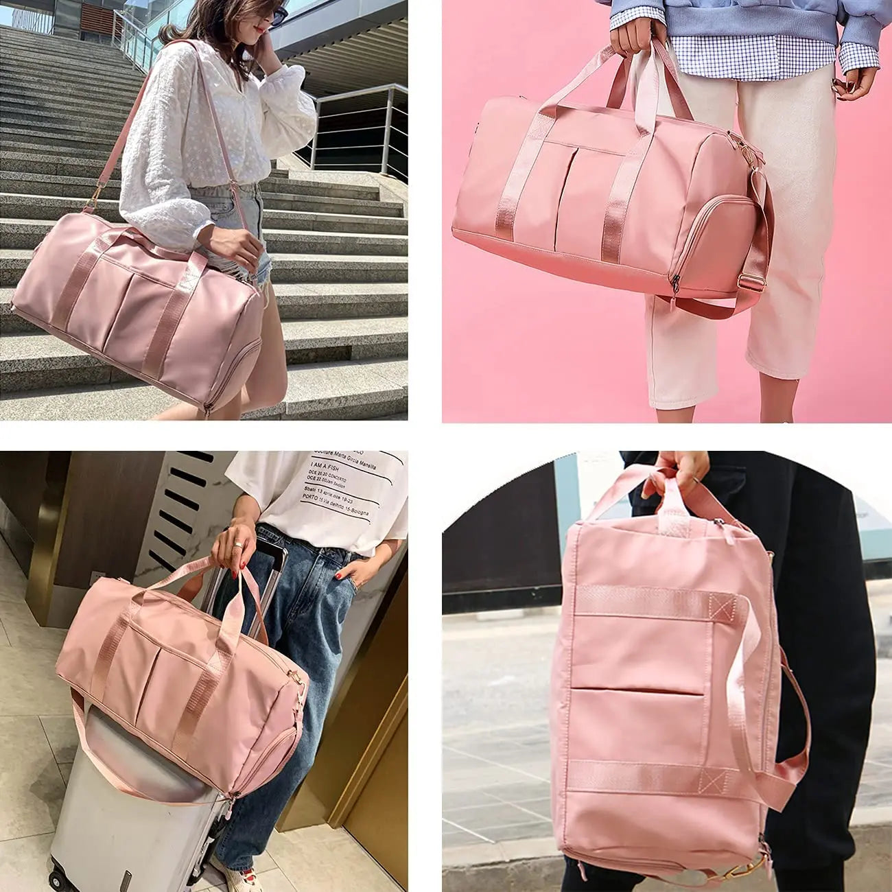 Sac polochon de voyage personnalisable brodé avec compartiment à chaussures