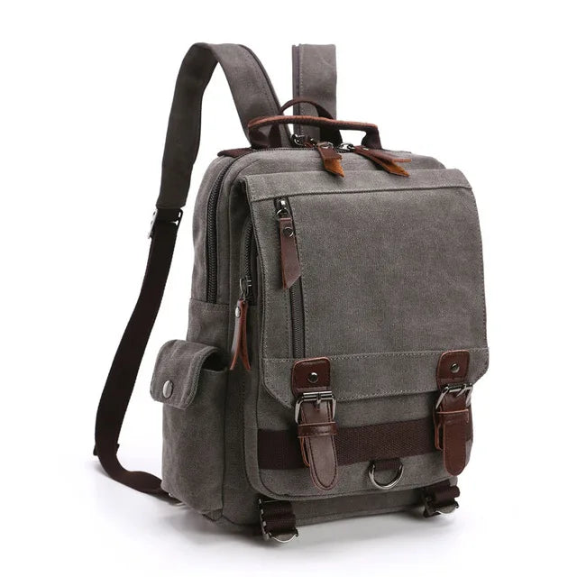 Petit Sac À Dos Homme En Toile Marron