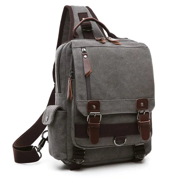Petit Sac À Dos Homme En Toile Marron