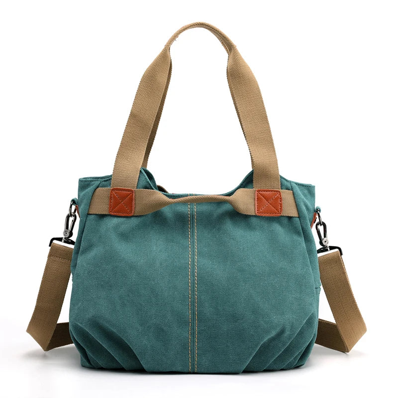 Sac hobo femme bleu en toile avec bandoulière et fermeture éclair