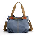 Sac hobo femme bleu en toile avec bandoulière et fermeture éclair