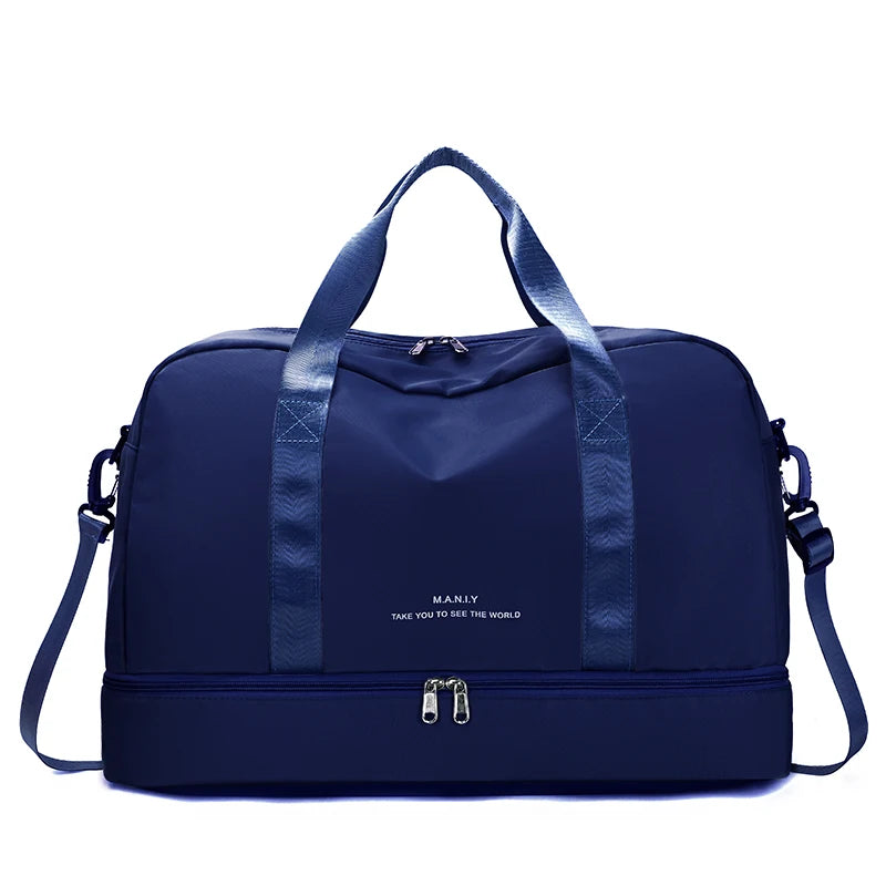 Sac polochon extensible femme rose mauve en nylon à bandoulière