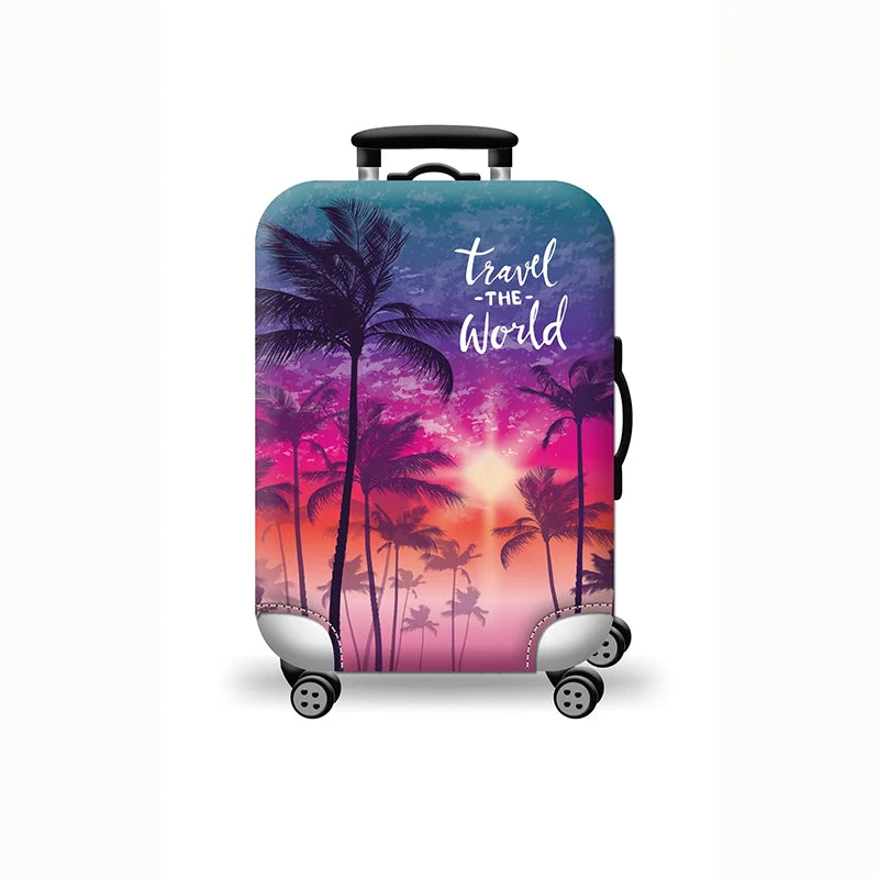 Housse de valise extensible imprimé voyage 18 à 32 pouces