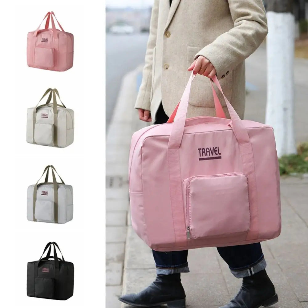 Sac de voyage beige imperméable en tissu Oxford cationique 45 × 35 × 19 cm