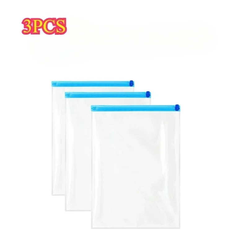 Lot de 5 sacs de compression sous vide sans pompe pour voyage