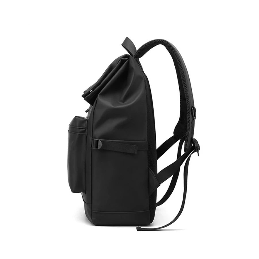 Sac À Dos 20-35 L À Rabat Et Poche Frontale Zippée Noir