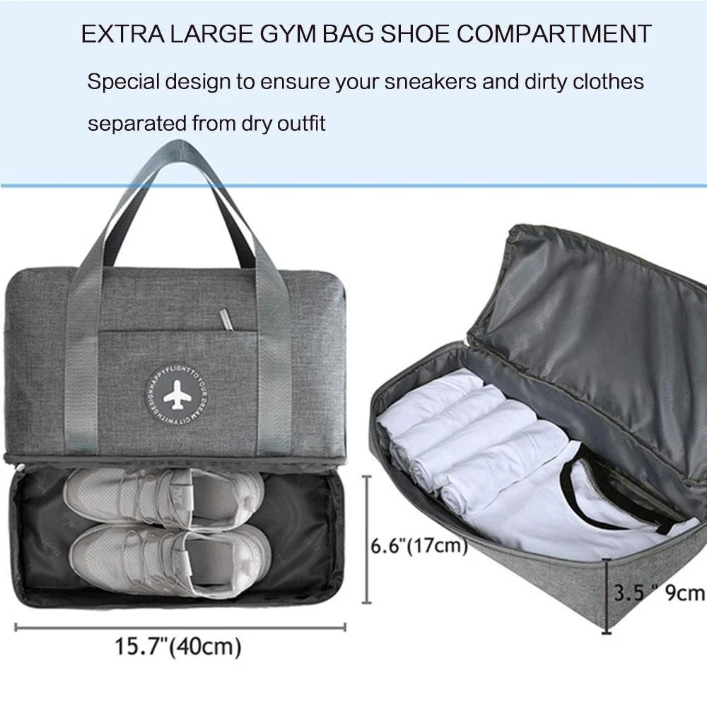 sac de voyage imperméable en tissu Oxford à séparation humide et sèche