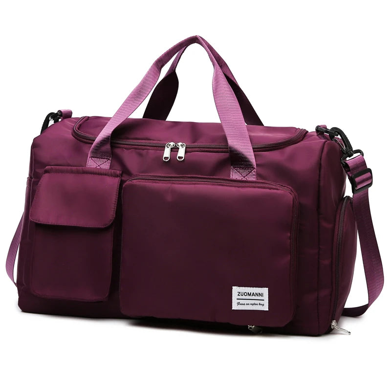 Sac polochon de voyage femme lilas 35 L avec compartiment à chaussures