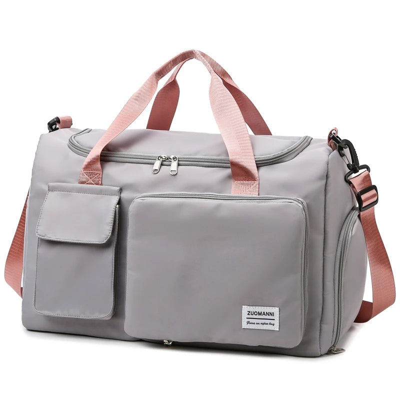 Sac polochon de voyage femme lilas 35 L avec compartiment à chaussures