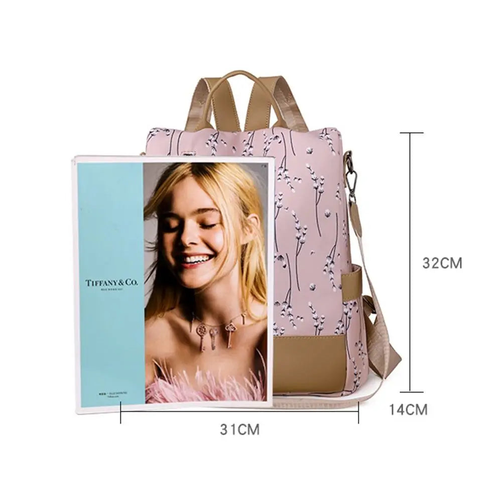 Sac À Dos Toutes Saisons Imprimé Floral En Tissu Oxford