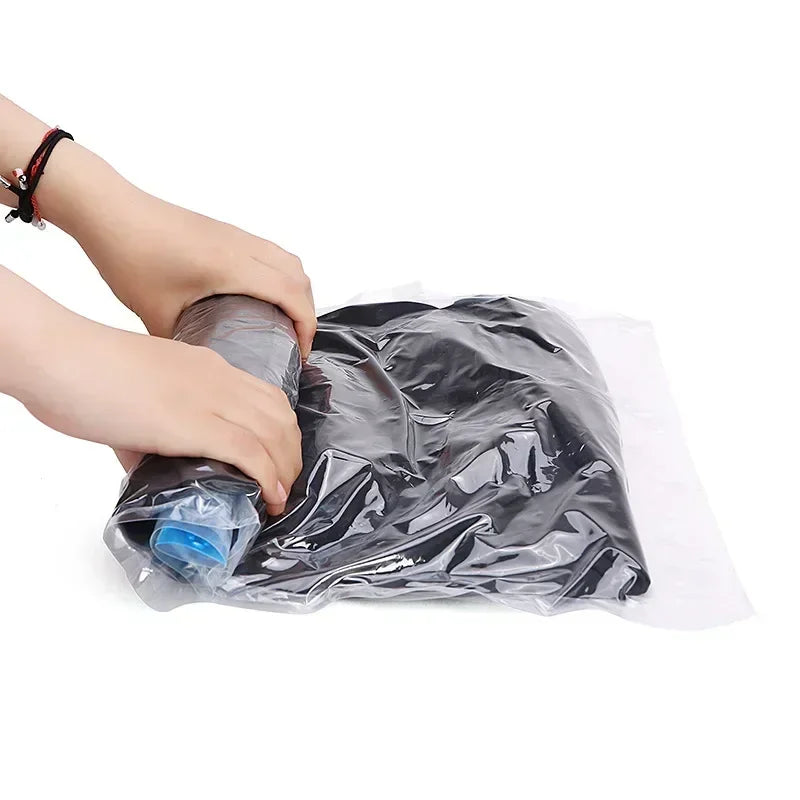 Lot de 5 sacs de compression sous vide sans pompe pour voyage