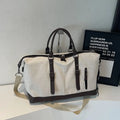 Sac polochon de voyage homme en toile noir et marron avec bandoulière
