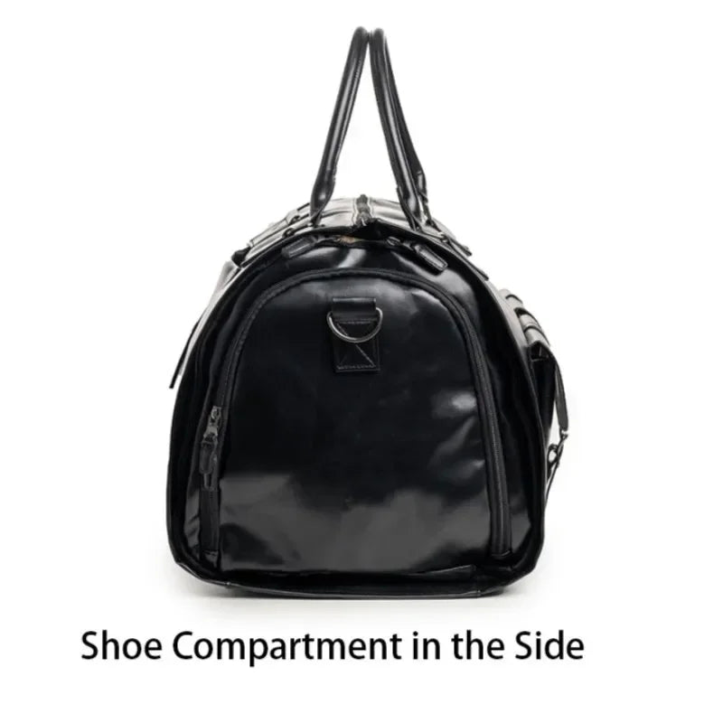 Sac polochon convertible noir pour homme en polyuréthane, voyage d'affaires